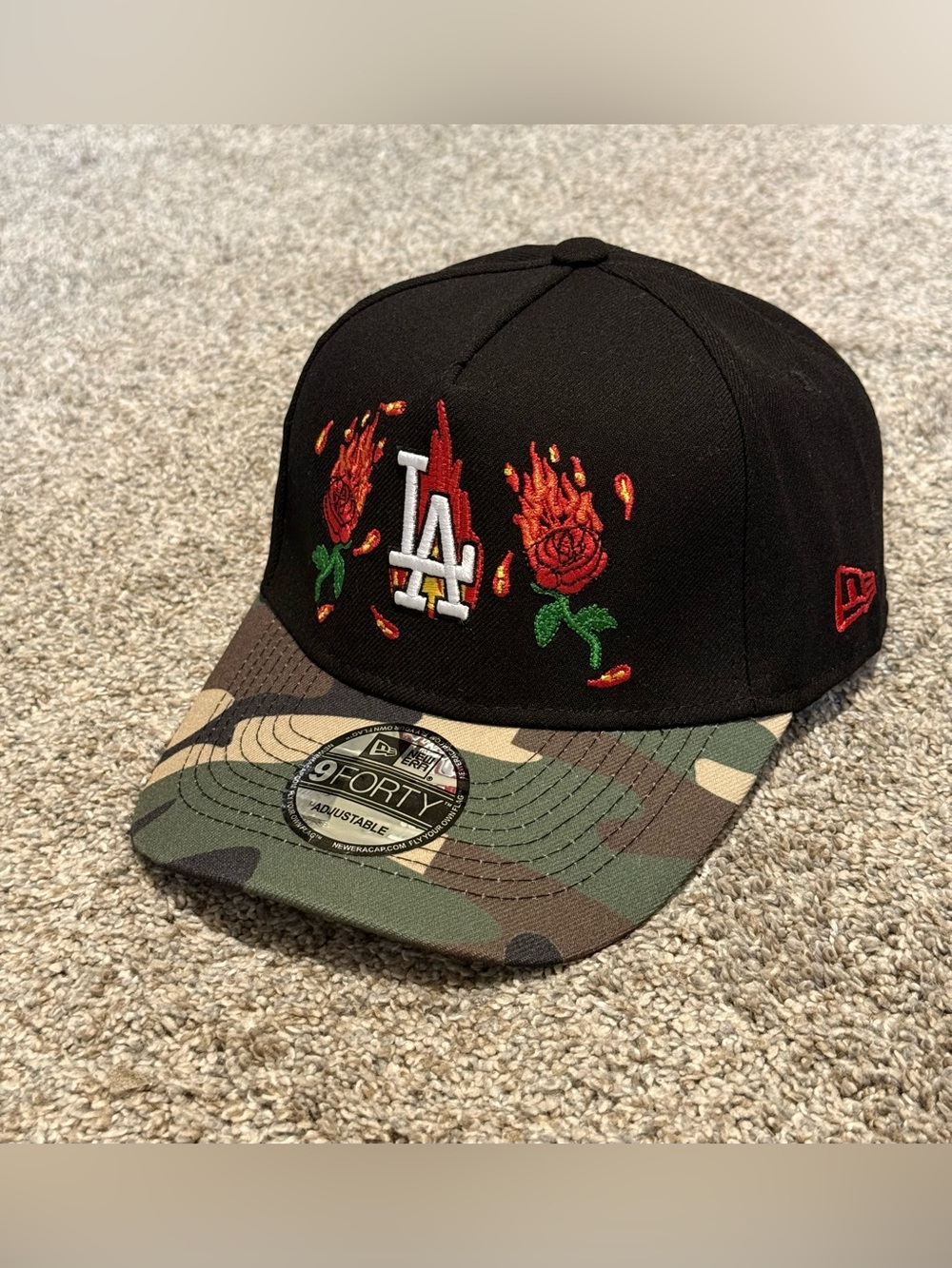 New Era 9FORTY A-Frame Los Angeles Dodgers "Burnt Roses" Camo Brim Edition Hat